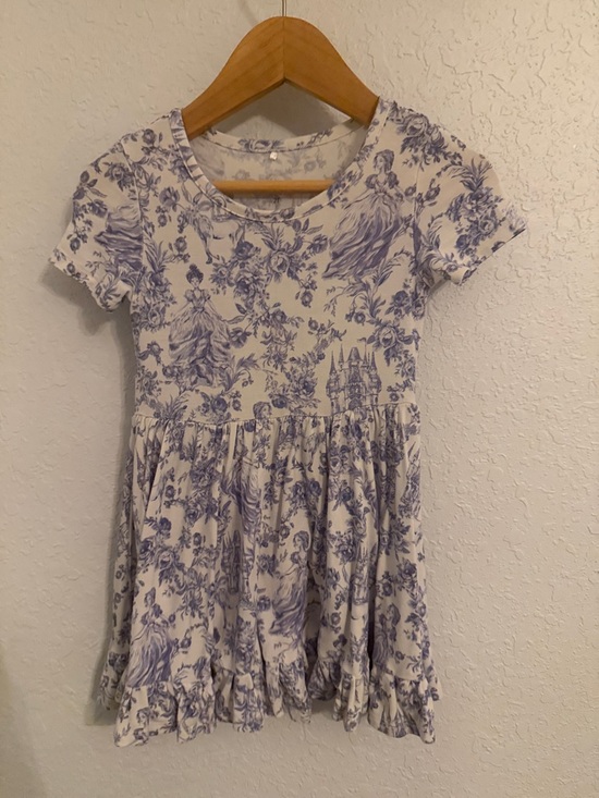 Posh Peanut Other - Posh Peanut Cream Dress with Lavender Storybook Print